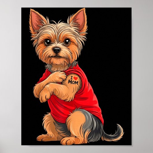 Yorkie met getatoeëerde yorkshire terrier liefde poster (Voorkant)