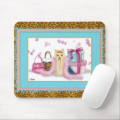 Yorkie met Leopard Animal Print Mousepad Muismat (Met muis)