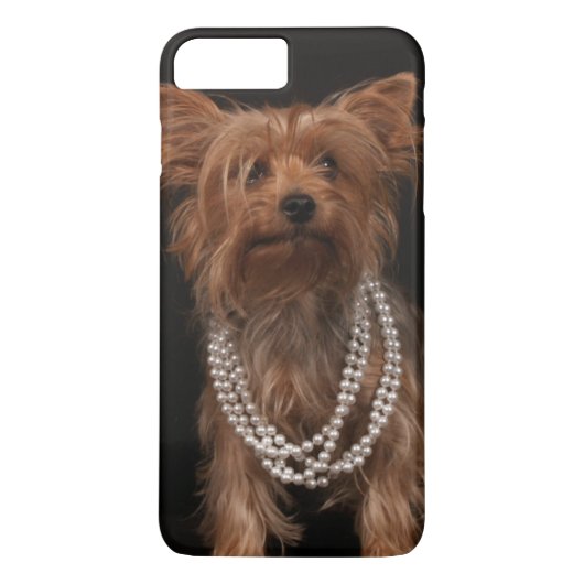Yorkie met parels Case-Mate iPhone case (Achterkant)