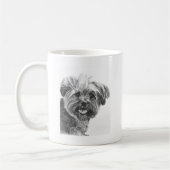 Yorkie Mix Charcoal Drawing Koffiemok (Links)