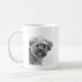 Yorkie Mix Charcoal Drawing Koffiemok
