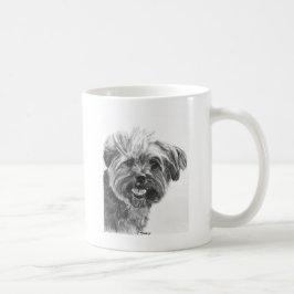 Yorkie Mix Charcoal Drawing Koffiemok