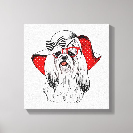 Yorkie Mode Shoot Canvas Afdruk (Voorkant)