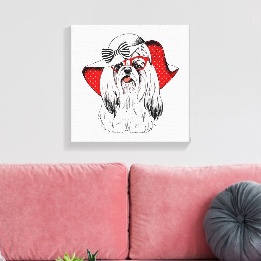 Yorkie Mode Shoot Canvas Afdruk (Insitu (Woonkamer))