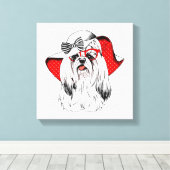 Yorkie Mode Shoot Canvas Afdruk (Insitu (Houten vloer))