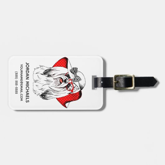 Yorkie Mode Shoot | Jouw namen toevoegen Bagagelabel (Voorkant horizontaal)