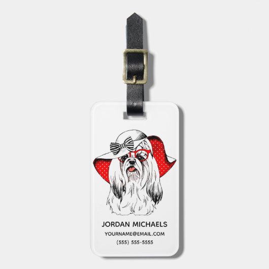 Yorkie Mode Shoot | Jouw namen toevoegen Bagagelabel (Voorkant verticaal)