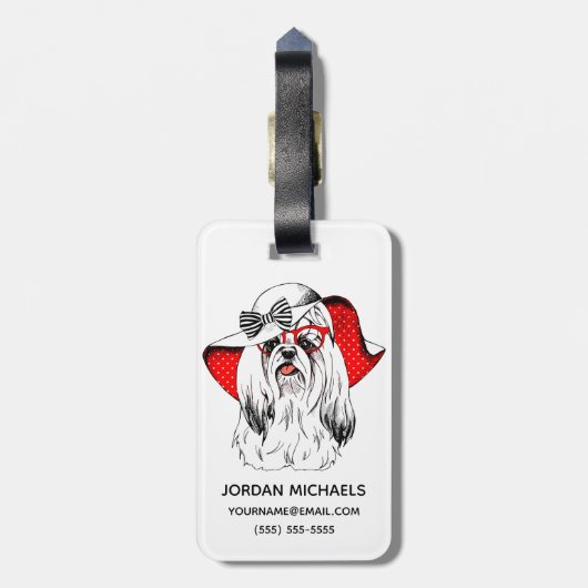 Yorkie Mode Shoot | Jouw namen toevoegen Bagagelabel (Achterkant verticaal)