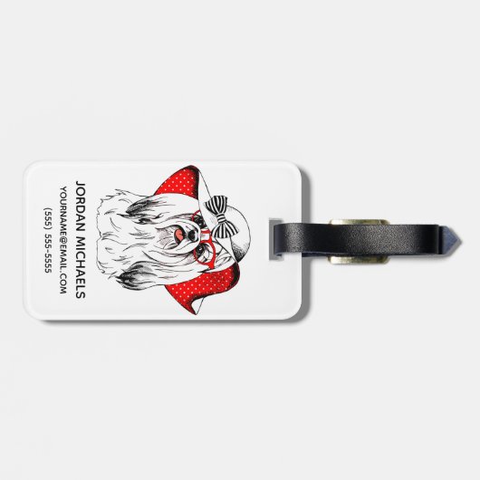 Yorkie Mode Shoot | Jouw namen toevoegen Bagagelabel (Achterkant horizontaal)