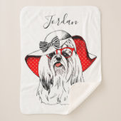 Yorkie Mode Shoot | Jouw namen toevoegen Sherpa Deken (Voorkant)