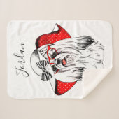 Yorkie Mode Shoot | Jouw namen toevoegen Sherpa Deken (Voorkant (horizontaal))