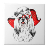 Yorkie Mode Shoot Tegeltje (Voorkant)