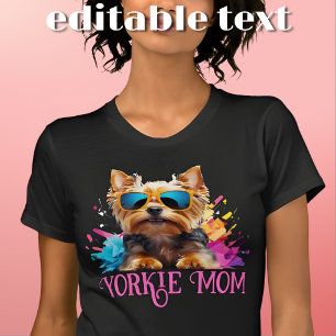 Yorkie Moeder Hond Zonnebril T-shirt