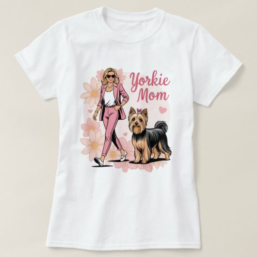 Yorkie-moeder T-shirt (Design voorkant)