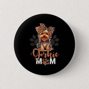 Yorkie-moeder yorkshire luipaard hondenliefhebbers ronde button 5,7 cm
