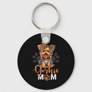 Yorkie-moeder yorkshire luipaard hondenliefhebbers sleutelhanger
