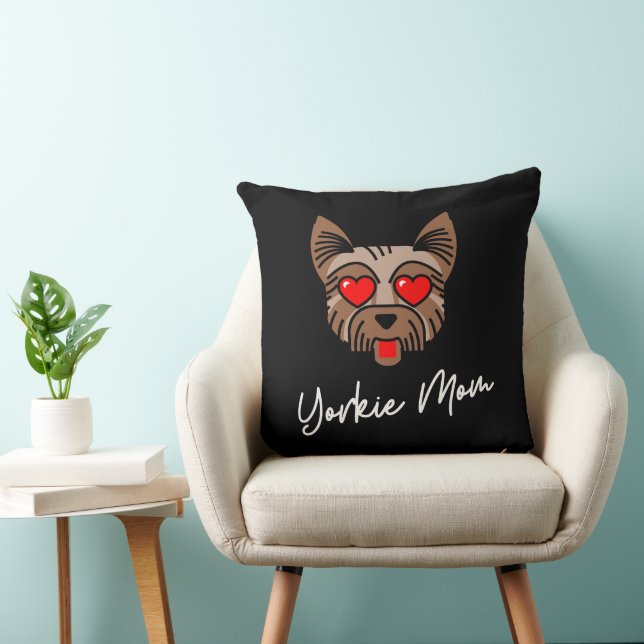 Yorkie Mom 3 20x20 Sierkussen (Stoel)