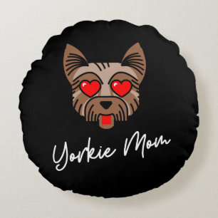 Yorkie Mom 3 Rond Kussen