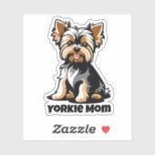 Yorkie Mom Die-Cut Sticker | Aangepaste tekst besc (Vel)