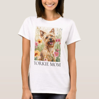 Yorkie Mom Shirt - Waterverf Dog Gift T-shirt