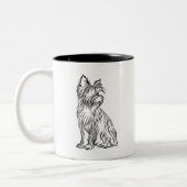 Yorkie Mom sinds 20xx w Yorkie Sketch Tweekleurige Koffiemok (Links)
