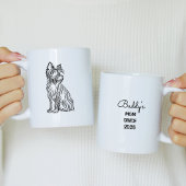 Yorkie Mom sinds 20xx w Yorkie Sketch Tweekleurige Koffiemok
