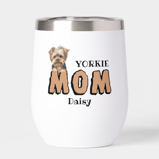 Yorkie Mom Yorkshire Terrier Lover aangepaste naam (Achterkant)