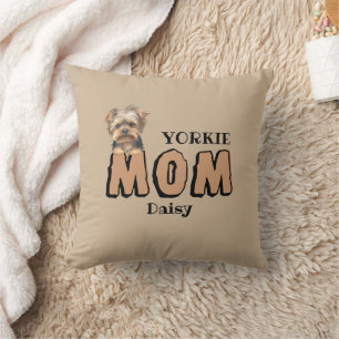 Yorkie Mom Yorkshire Terrier Lover aangepaste naam Kussen