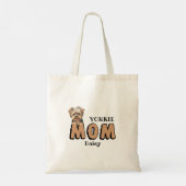 Yorkie Mom Yorkshire Terrier Lover aangepaste naam Tote Bag (Achterkant)
