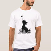 Yorkie My Little Shadow Hearts Love Silhouette E7 T-shirt (Voorkant)
