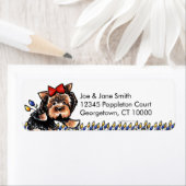 Yorkie n Tulips Etiket (Insitu)