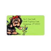 Yorkie n Tulips Olive Etiket (Voorkant)