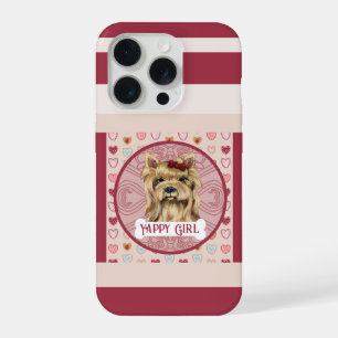 Yorkie + naam Valentine Heart iPhone 11 Pro Hoesje iPhone 15 Pro Case
