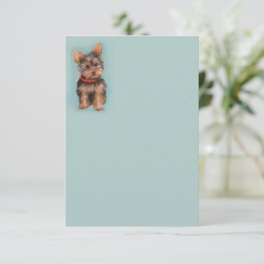 Yorkie Note Card Bedankkaart (Staand voorkant)