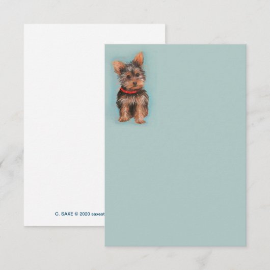 Yorkie Note Card Bedankkaart (Voorkant / Achterkant)