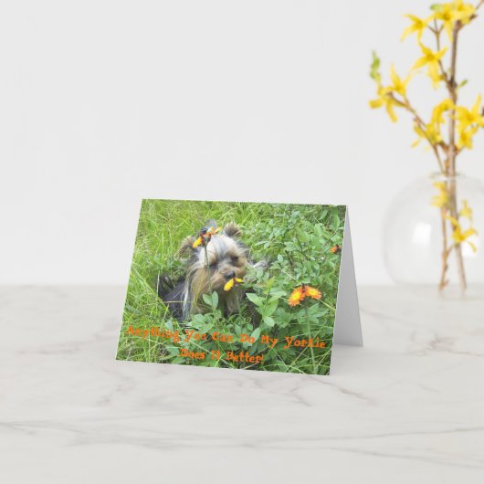 Yorkie Note-kaarten - Alles wat je kunt doen in mi Kaart (Gele Bloem)
