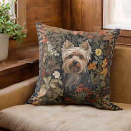 Yorkie of Silky Terrier Schattige Dog in Flower Ga Kussen