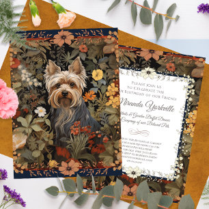 Yorkie of Silky Terrier William Morris Style Kaart