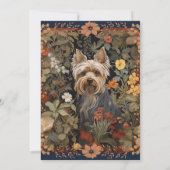 Yorkie of Silky Terrier William Morris Style Kaart (Achterkant)