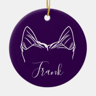 Yorkie-ornament (Om-logo) Keramisch Ornament