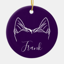 Yorkie-ornament (pootafdrukken) keramisch ornament
