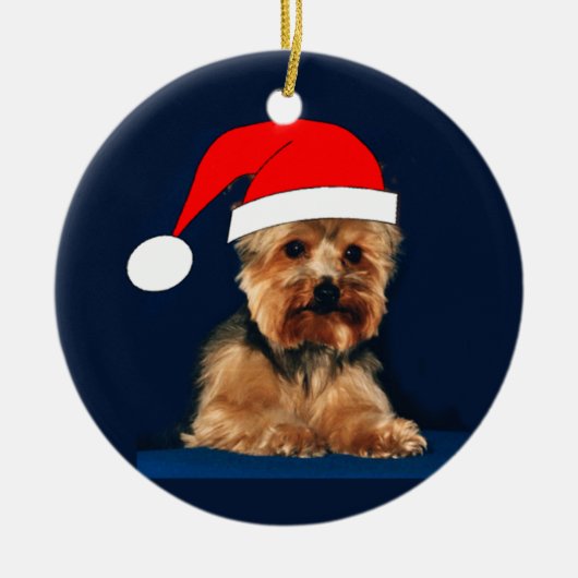 Yorkie Ornaments Keramisch Ornament (Voorkant)