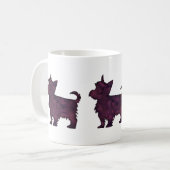 Yorkie Paarse Waterverf Silhouette Koffiemok (Voorkant links)