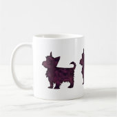 Yorkie Paarse Waterverf Silhouette Koffiemok (Links)