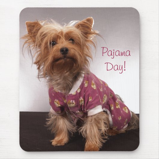 Yorkie Pajama Day Muismat (Voorkant)