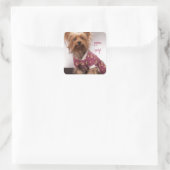 Yorkie Pajama Party Vierkante Sticker (Tas)