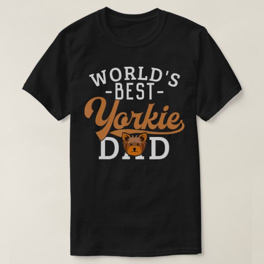 Yorkie Papa Grappige Yorkshire Terrier Hond Worlds T-shirt (Design voorkant)
