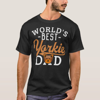 Yorkie Papa Grappige Yorkshire Terrier Hond Worlds T-shirt