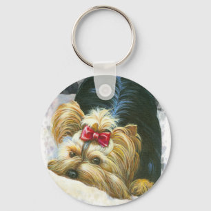 Yorkie Peek a Boo Sleutelhanger