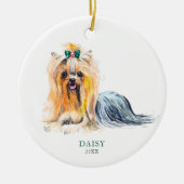 Yorkie Personalized Dog Pet Kerstmis Custom Keramisch Ornament (Voorkant)
